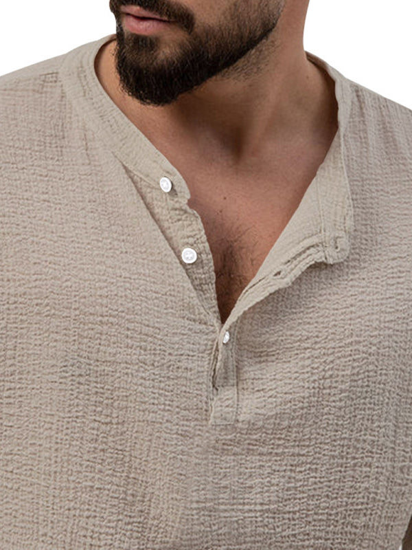 Stacey B's Men's new solid color casual long-sleeved shirt and trousers suit