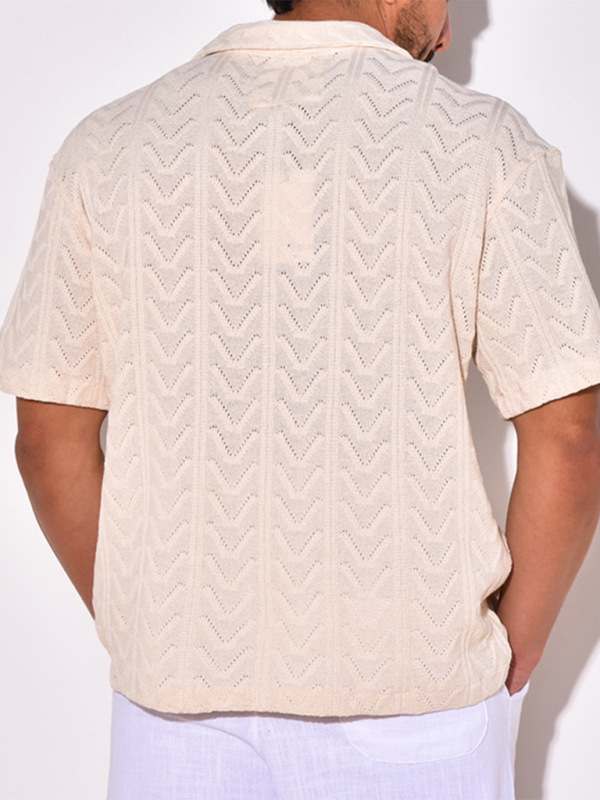 Stacey B's Men's knitted short-sleeved loose T-shirt street casual tops