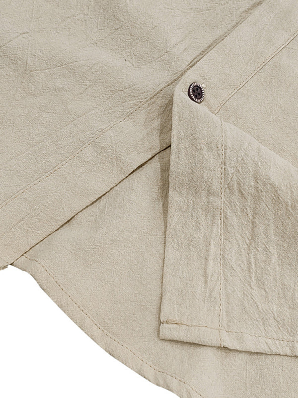 Stacey B's Men's Casual Sleeveless Waistcoat Shirt Linen Hooded Solid Color Breathable Loose Top