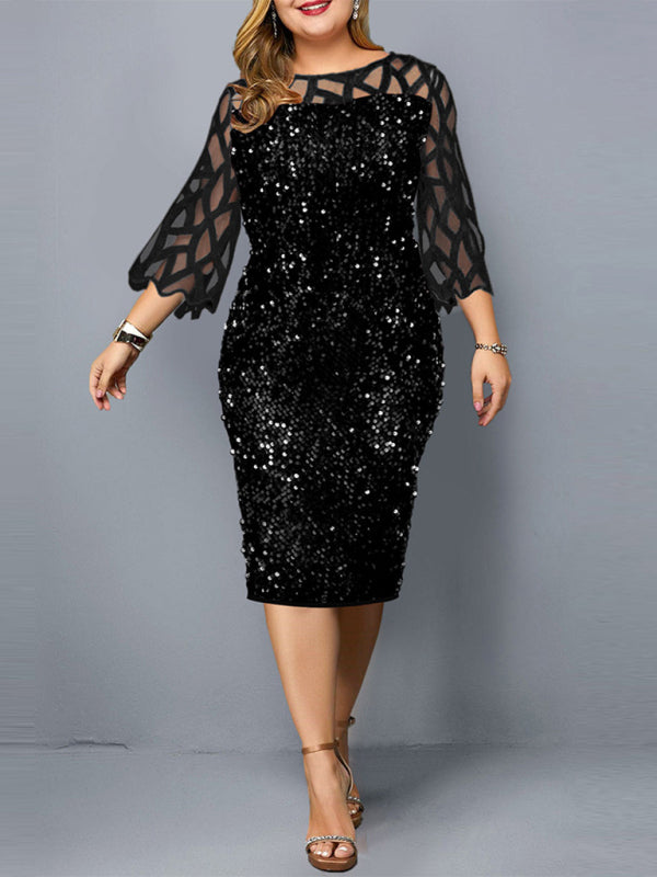 Stacey B's Women's Personalized Sequin Design Plus Size Dress