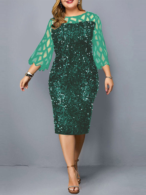 Stacey B's Women's Personalized Sequin Design Plus Size Dress