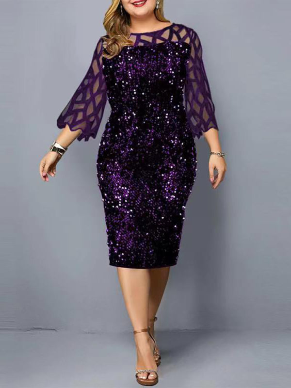 Stacey B's Women's Personalized Sequin Design Plus Size Dress