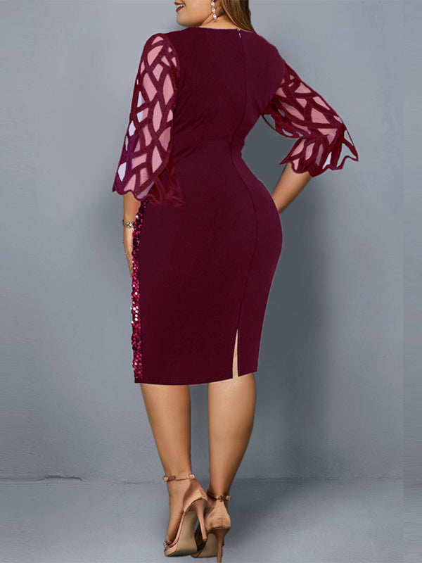 Stacey B's Women's Personalized Sequin Design Plus Size Dress