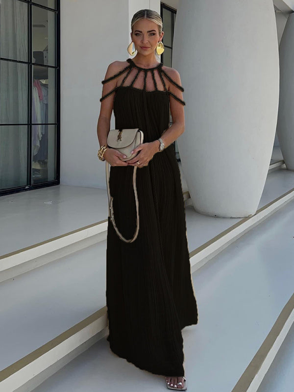 Stacey B's New casual drawstring holiday loose fashion dress