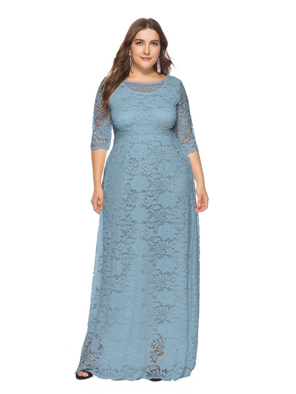Stacey B's Plus size women's new elegant lace dress