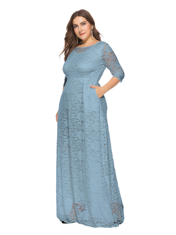 Stacey B's Plus size women's new elegant lace dress
