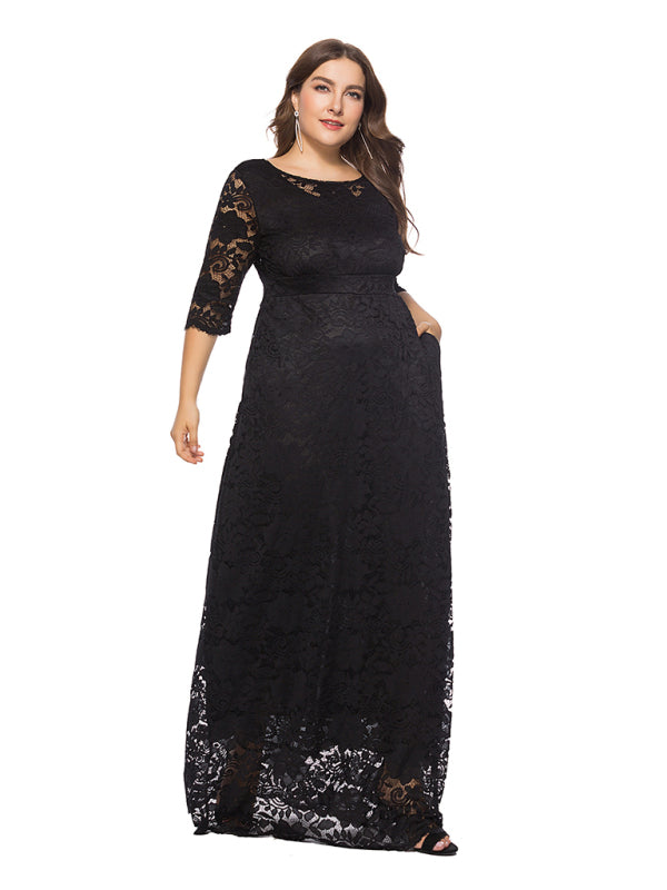 Stacey B's Plus size women's new elegant lace dress