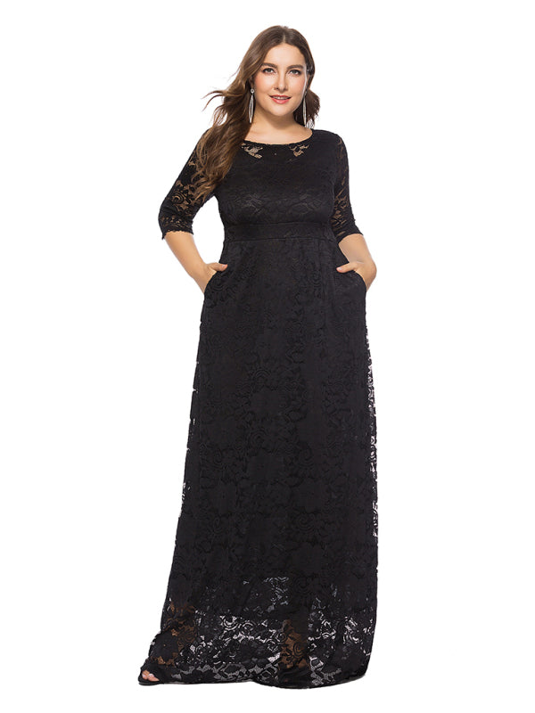 Stacey B's Plus size women's new elegant lace dress