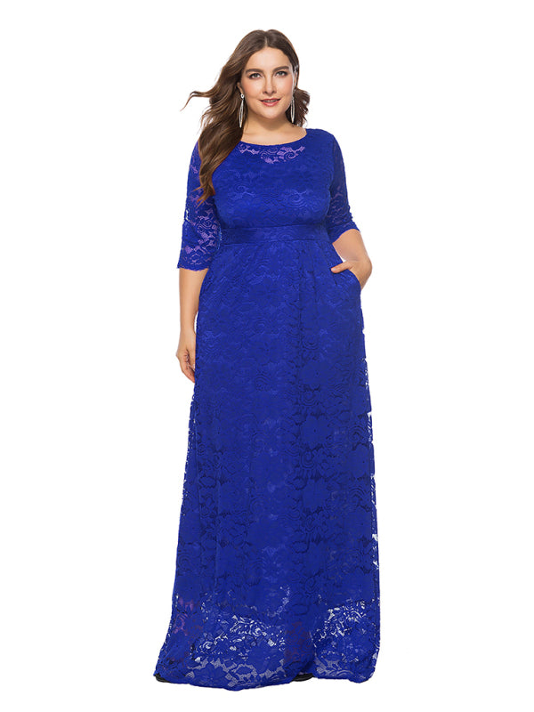 Stacey B's Plus size women's new elegant lace dress