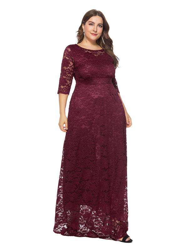 Stacey B's Plus size women's new elegant lace dress