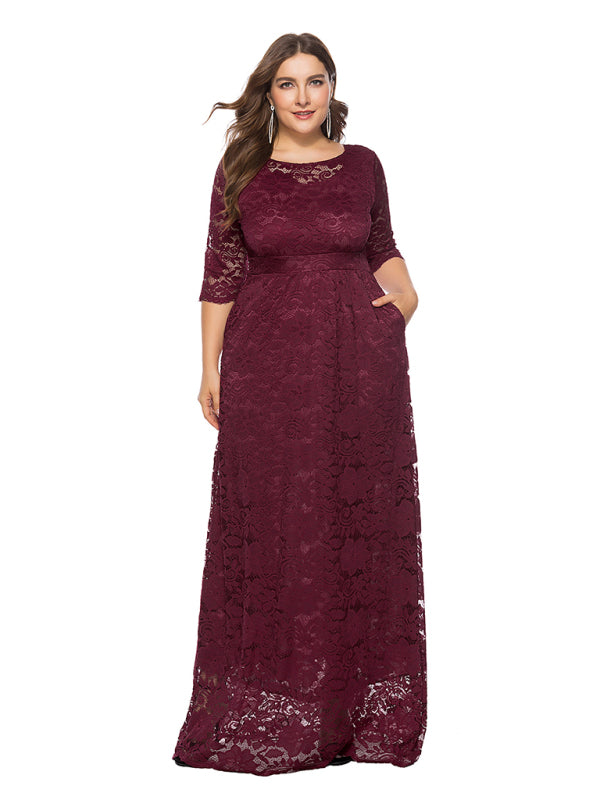 Stacey B's Plus size women's new elegant lace dress