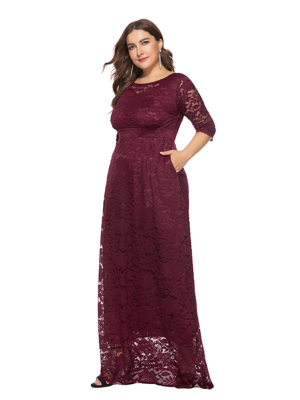 Stacey B's Plus size women's new elegant lace dress
