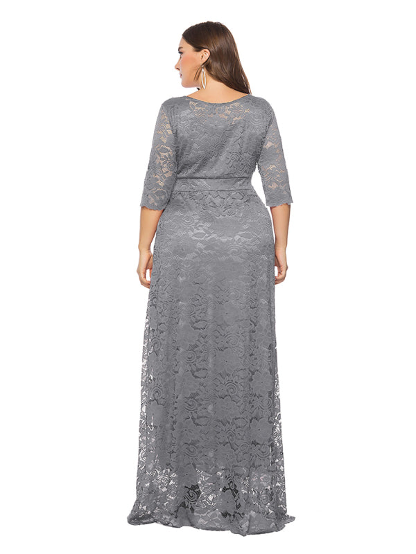 Stacey B's Plus size women's new elegant lace dress