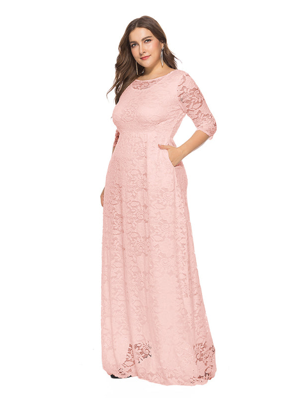 Stacey B's Plus size women's new elegant lace dress