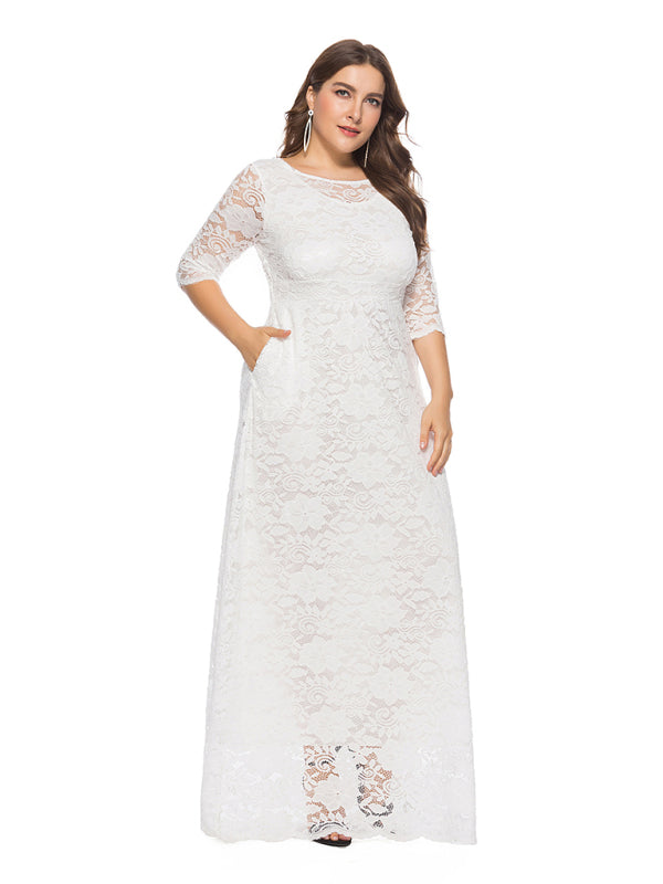Stacey B's Plus size women's new elegant lace dress