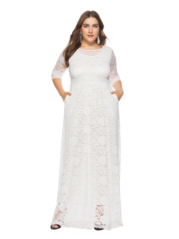 Stacey B's Plus size women's new elegant lace dress