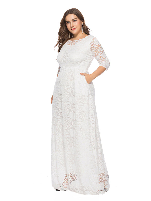 Stacey B's Plus size women's new elegant lace dress