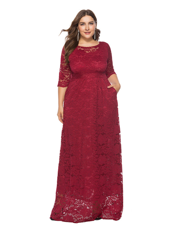 Stacey B's Plus size women's new elegant lace dress