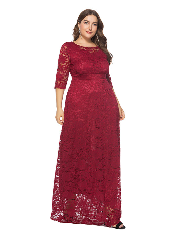 Stacey B's Plus size women's new elegant lace dress