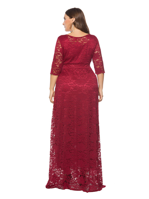 Stacey B's Plus size women's new elegant lace dress