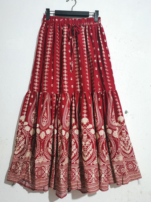 Stacey B's big swing skirt Bohemian holiday high waist beach skirt