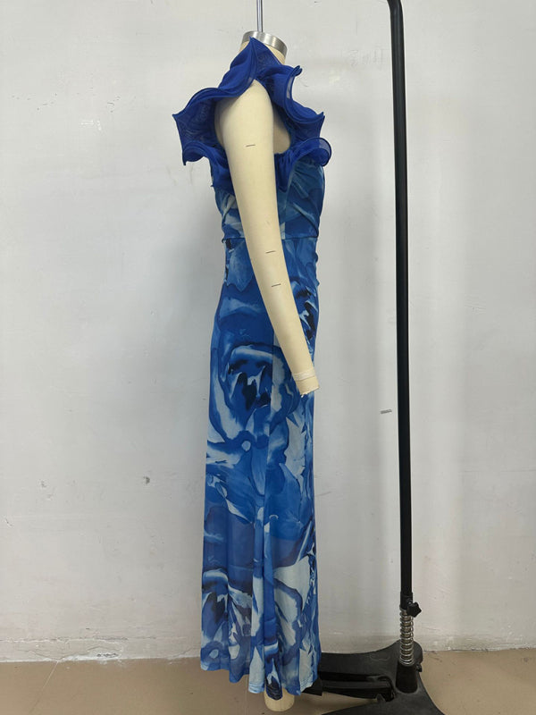 Stacey B's Slim Fit Sleeveless Three-Dimensional Flower Sexy Dress