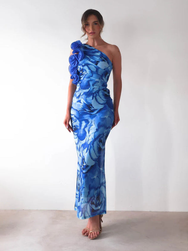 Stacey B's Slim Fit Sleeveless Three-Dimensional Flower Sexy Dress