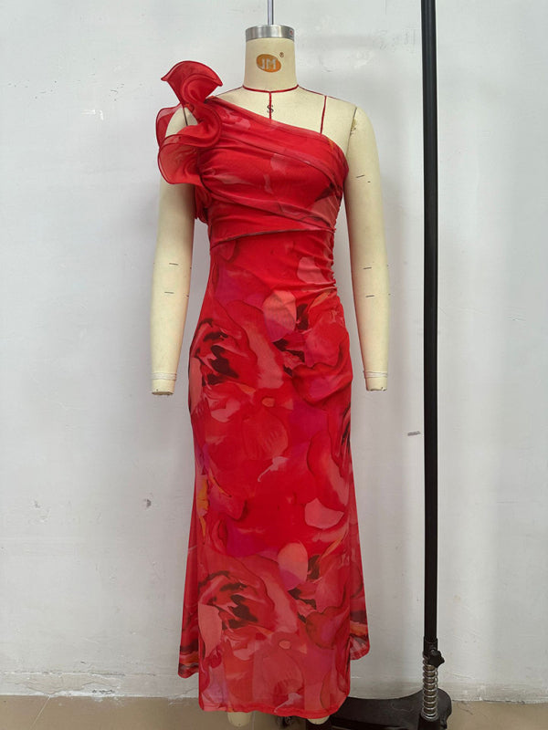 Stacey B's Slim Fit Sleeveless Three-Dimensional Flower Sexy Dress