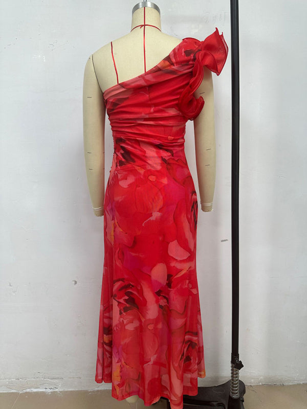 Stacey B's Slim Fit Sleeveless Three-Dimensional Flower Sexy Dress