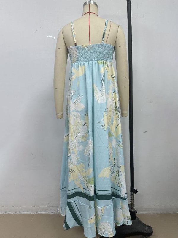 Stacey B's Striped print flared suspender dress
