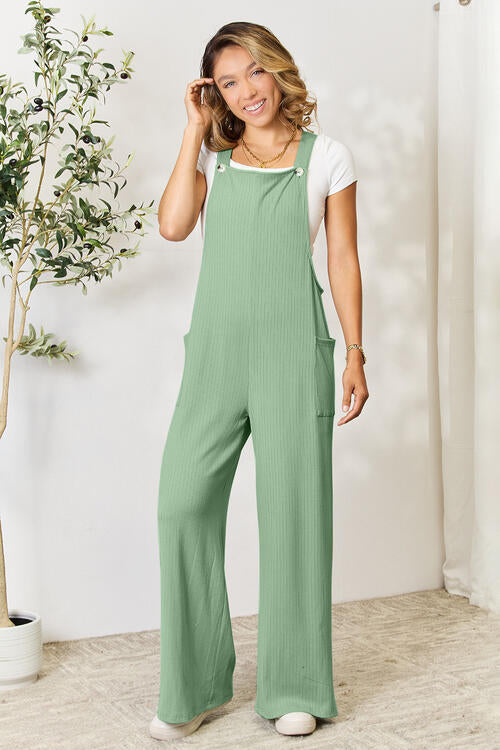 Stacey B's Double Take Full Size Wide Strap Overall with Pockets