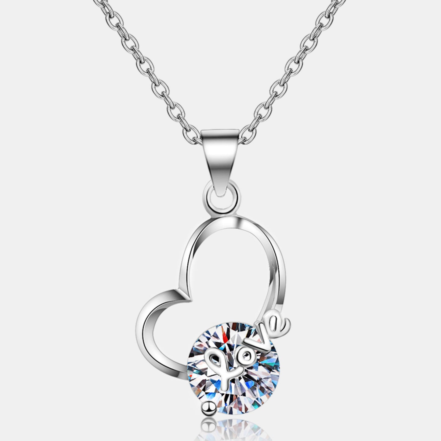 Stacey B's 2 Carat Moissanite Heart 925 Sterling Silver Necklace