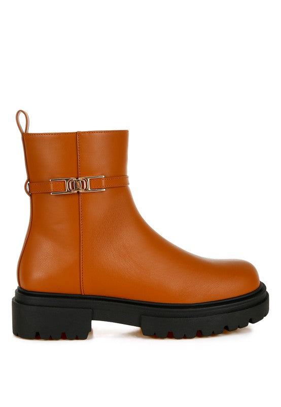 Stacey B's Corsac Buckle Belt Ankle Boots