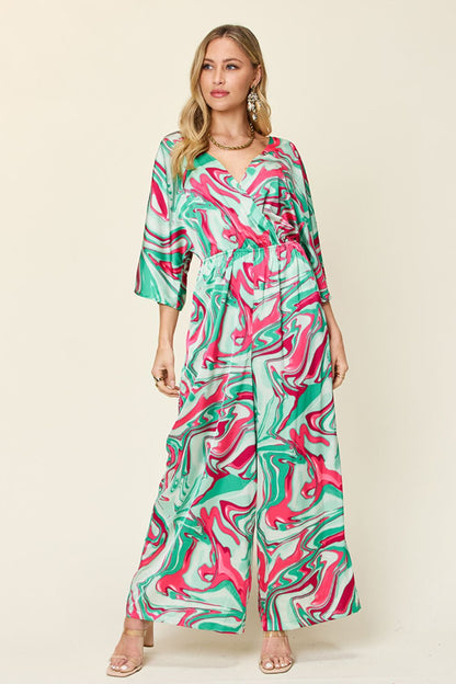 Stacey B's Double Take Full Size Half Sleeve Wide Leg Jumpsuit
