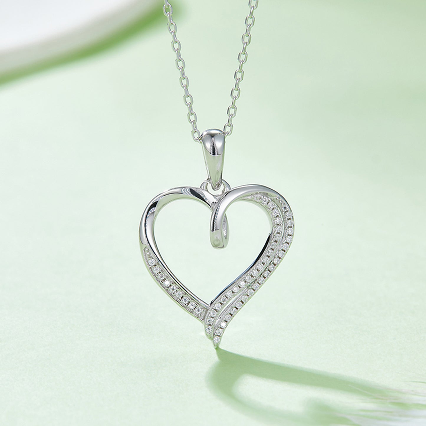 Stacey B's Moissanite 925 Sterling Silver Heart Shape Necklace