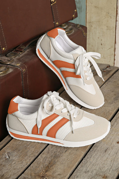 Stacey B's Blackish Green Patchwork Breathable Lace Up Sneakers