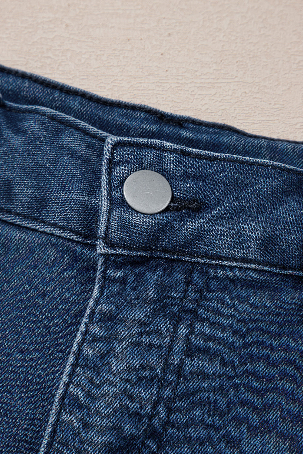 Stacey B's Sail Blue Scalloped Hemline Acid Wash High Waist Denim Shorts