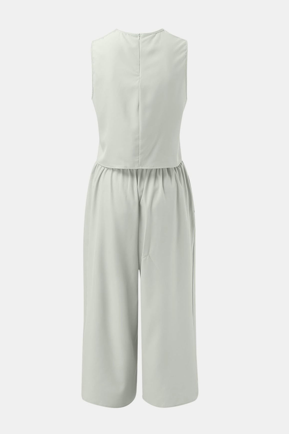 Stacey B's Round Neck Top and Wide Leg Pants Set