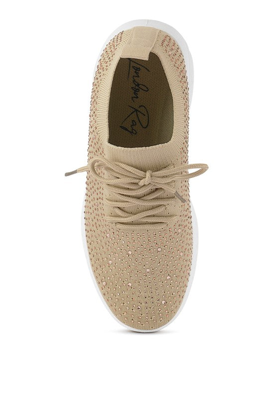 Stacey B's Elizha Stud Embellished Lace Up Sneakers