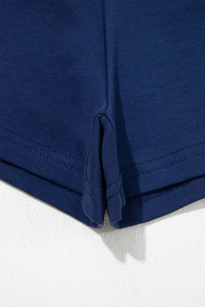 Stacey B's Dirty blue Contrast Trim U Neck Sleeveless Mini Dress