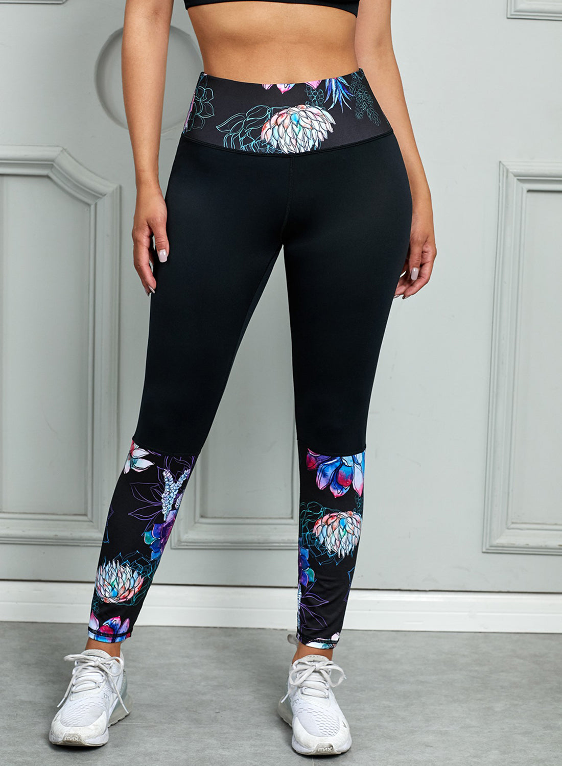 Stacey B's Printed Wide Waistband Active Leggings