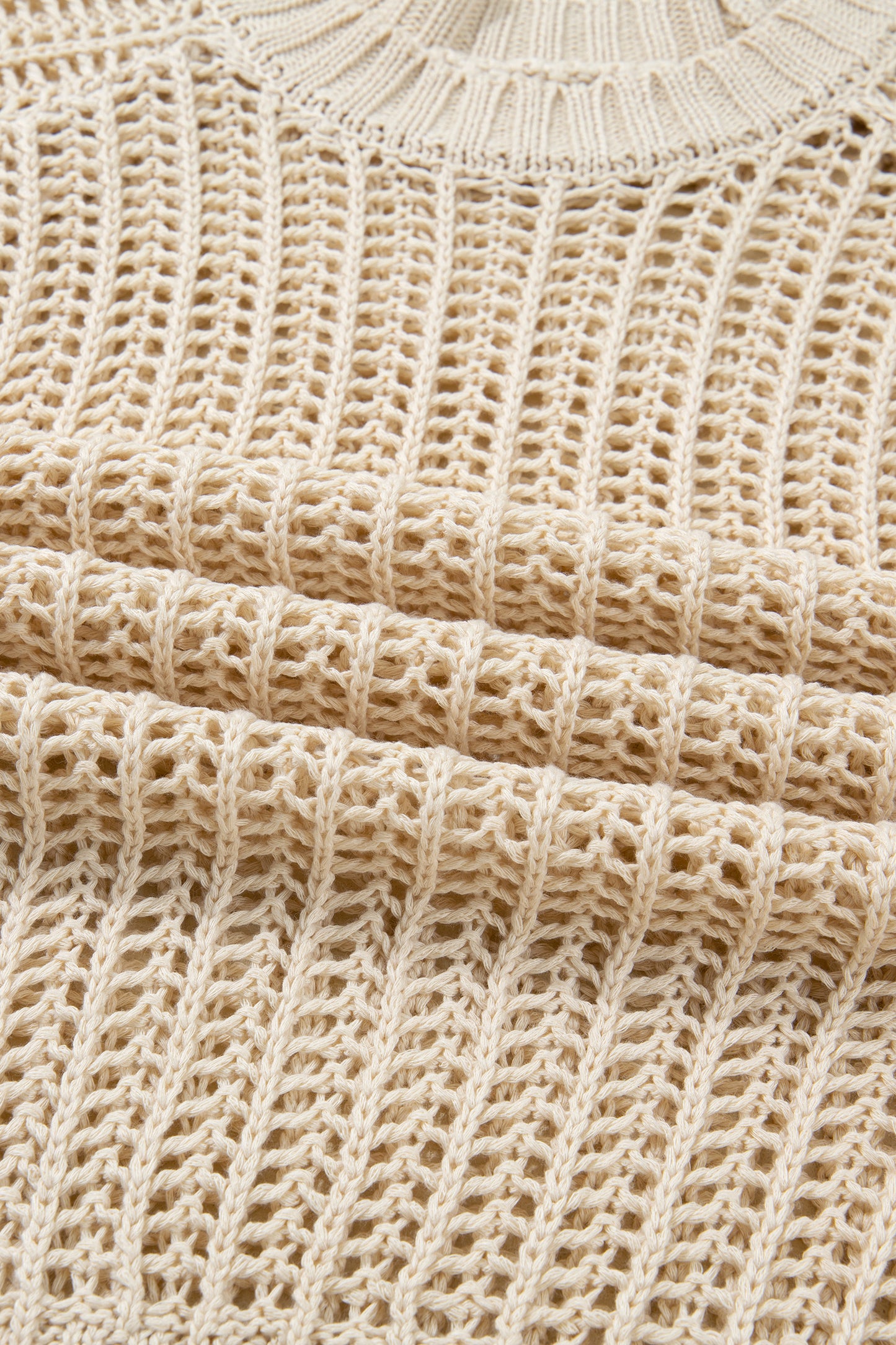 Stacey B's Apricot Plus Size Open Knit Bow Tie Short Sleeve Sweater