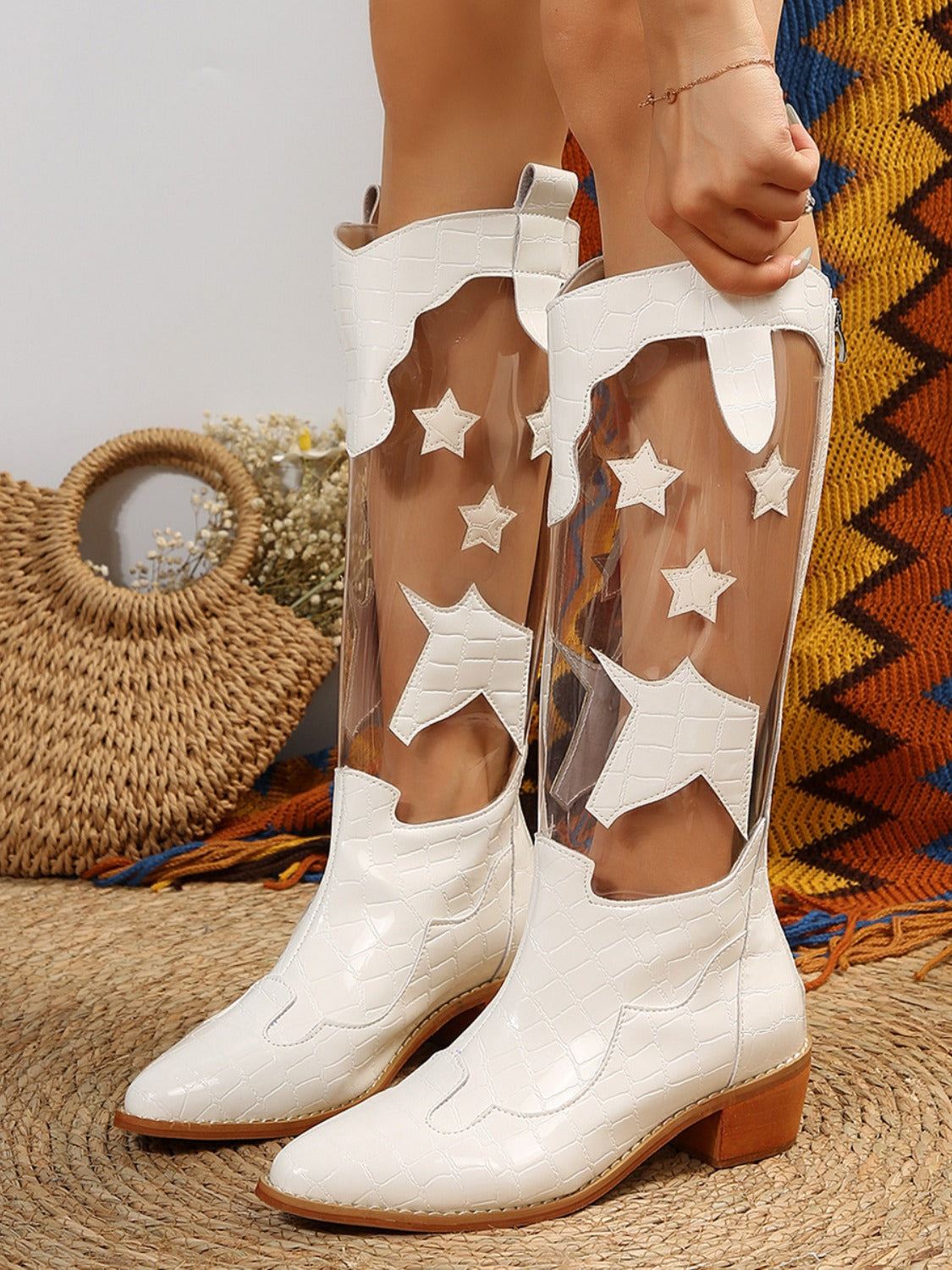 Stacey B's Star Point Toe Block Heel Boots