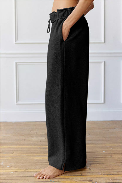 Stacey B's Black Elastic High Waist Drawstring Sweatpants