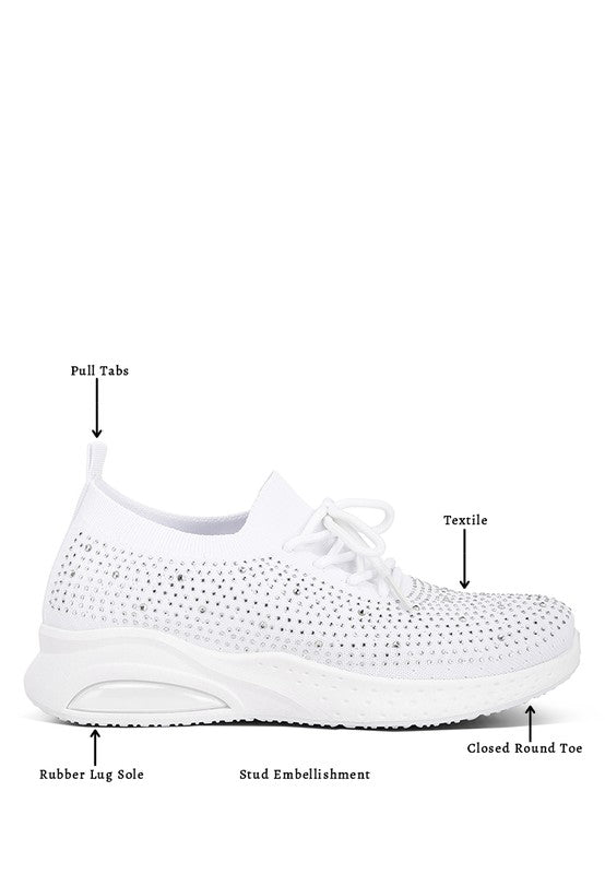 Stacey B's Elizha Stud Embellished Lace Up Sneakers