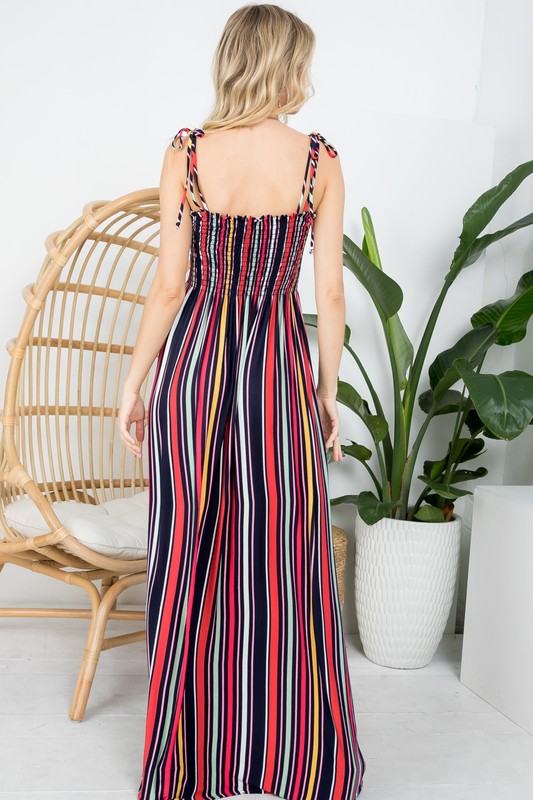 Stacey B's Plus Stripe Smocked Maxi Dress