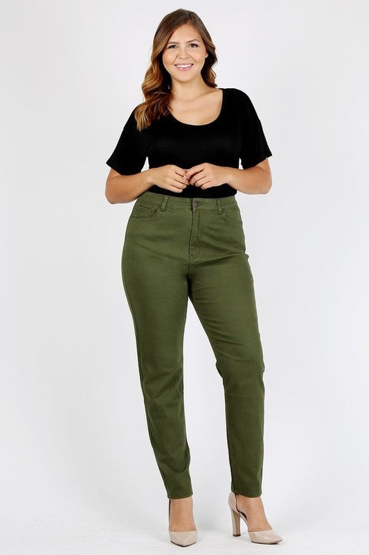 Stacey B's Plus Size High Waist Solid Stretch Jeans Pants