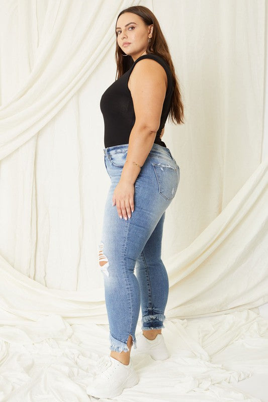 Stacey B's Plus Mid Rise Ankle Skinny Jeans