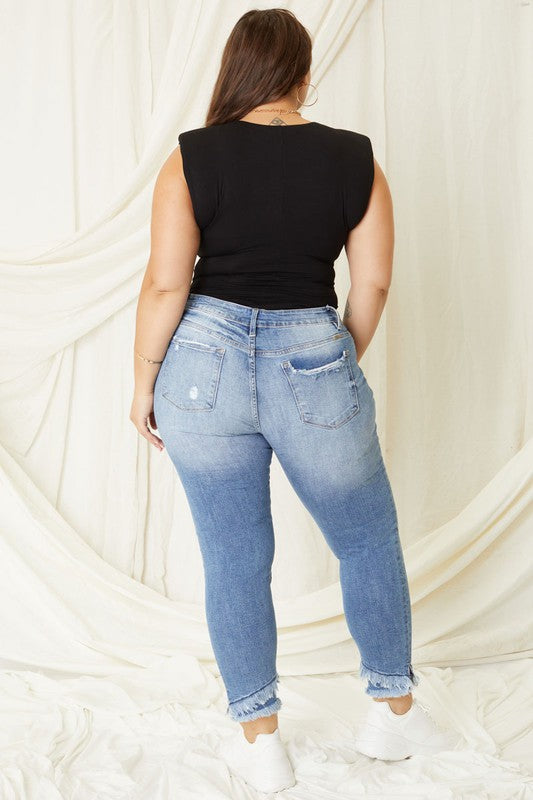 Stacey B's Plus Mid Rise Ankle Skinny Jeans