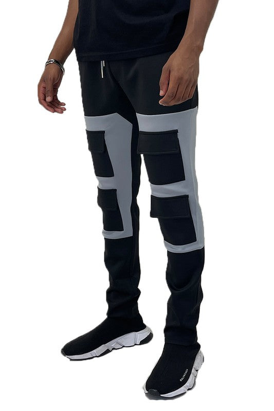 Stacey B's Square Block Track Pants - Grey